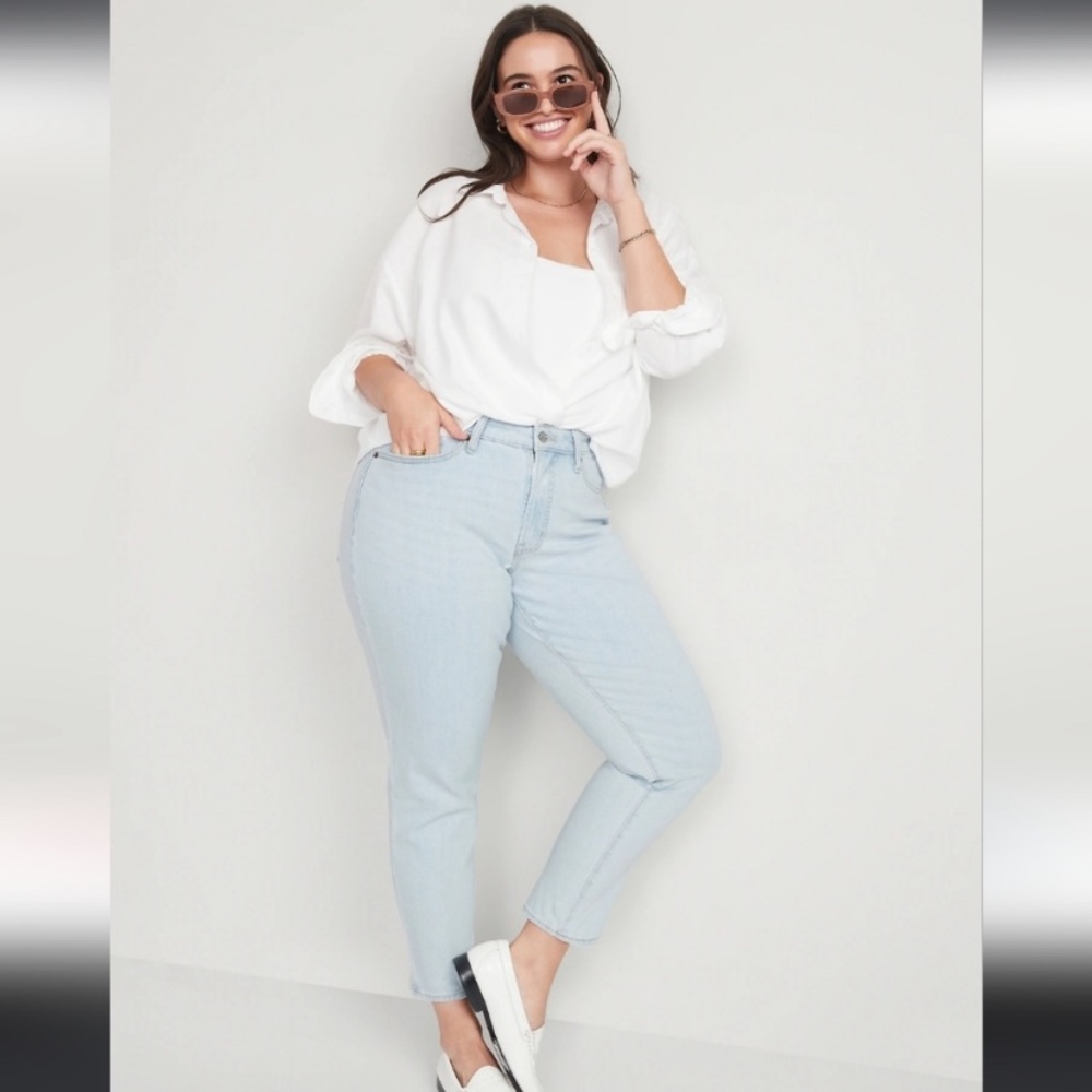 . New Old Navy curvy O. G. Straight light wash jeans size 10p
